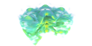 3D rendering of the full emission cone/bands of WS₂/Au(111).